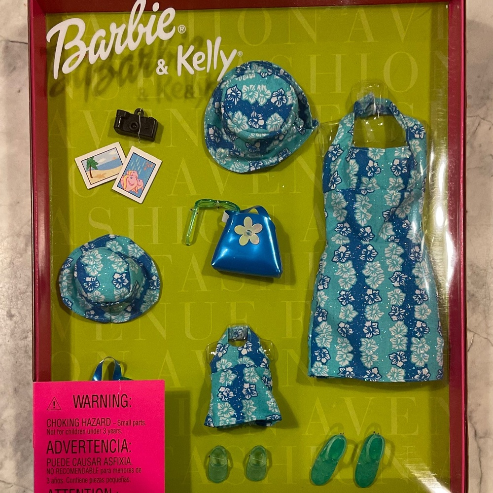 Vintage 1999 Barbie and Kelly Fashion Avenue Matchin Styles Island Vacation NRFB